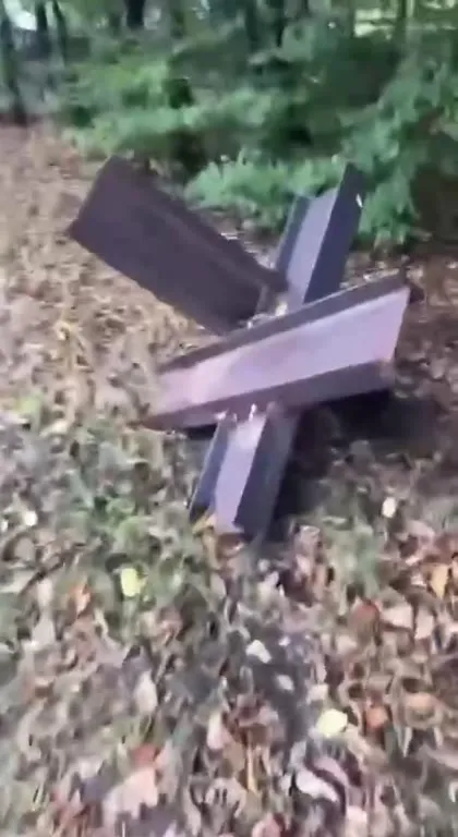 Сломанная лавочка в лесу