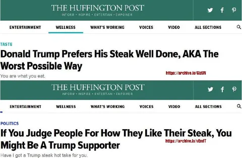 Trump Steak Well Done Headlines
