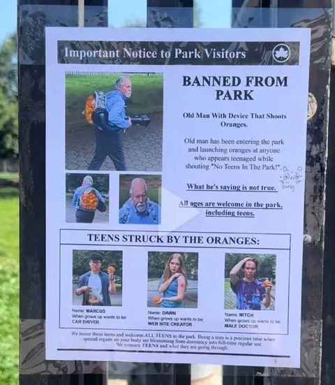 Banned From Park for Shooting Oranges
