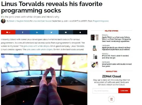 Linus Torvalds’ Favorite Programming Socks