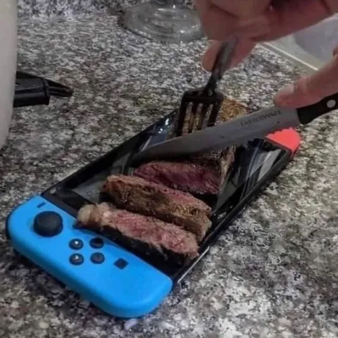 Nintendo Switch готовит стейк