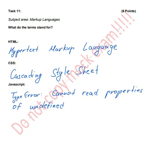 Markup Languages Exam Fail