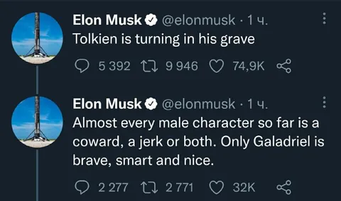 Elon Musk Criticizes Tolkien Characters