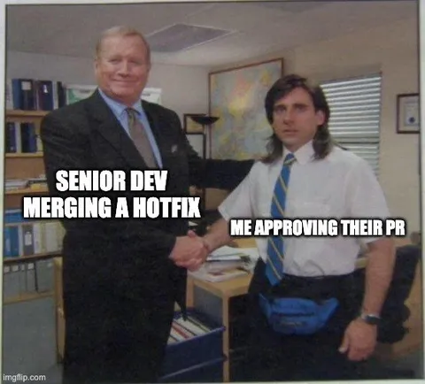 Senior Dev Merging a Hotfix
