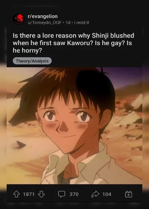 Shinji Blushes at Kaworu