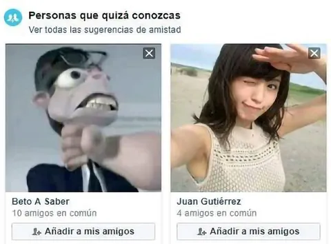 Sugerencias de amistad inesperadas