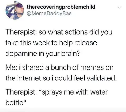 Therapist Sprays Meme Sharer
