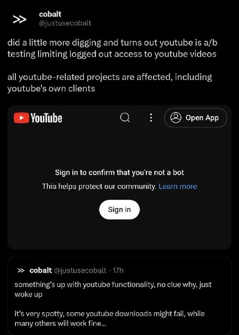 YouTube Sign-In Bot Check