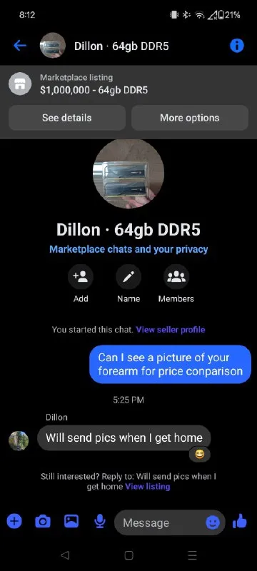 64GB DDR5 Marketplace Listing
