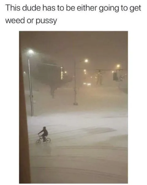Dude Braving the Blizzard