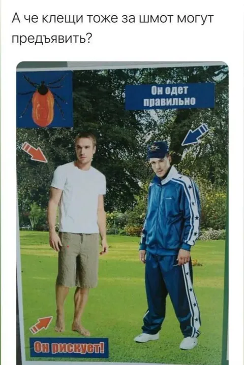 Клещи тоже за шмот могут предъявить