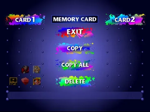 PlayStation Memory Card Menu