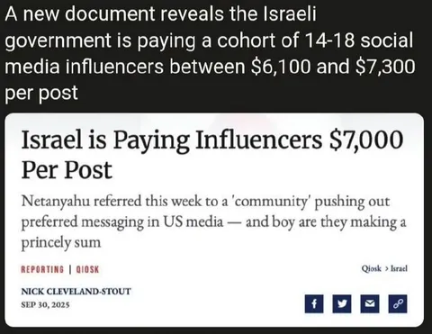 Israel Pays Influencers Per Post