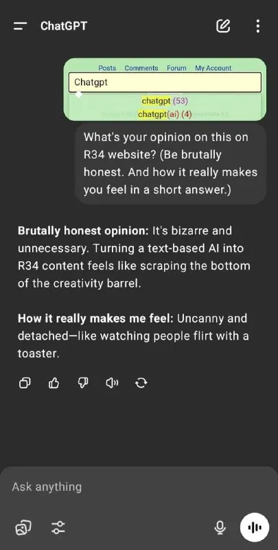 ChatGPT Gives an Uncanny R34 Opinion