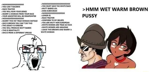 Racist Wojak Gets Cucked