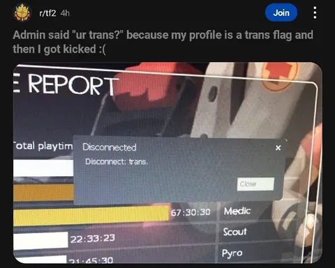 Admin Kicks Player Over Trans Flag