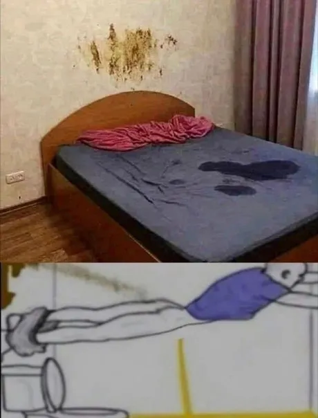 Пятно на матрасе и рисунок