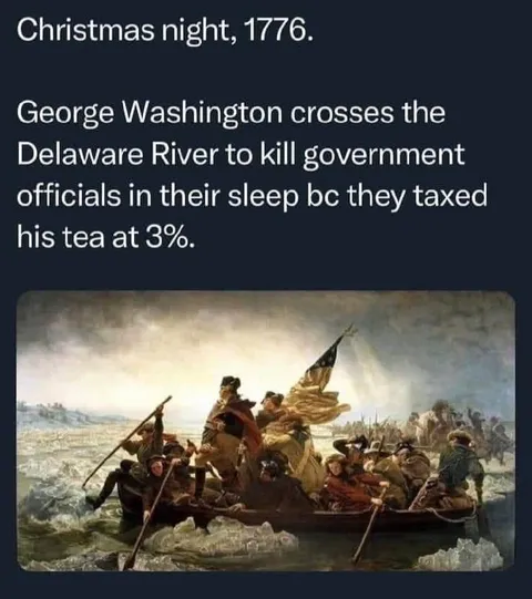 Washington Crosses for Taxed Tea