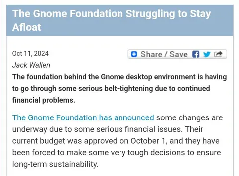 Gnome Foundation Financial Struggles