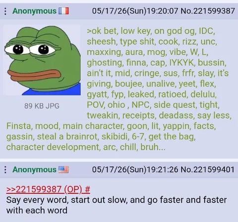 Pepe Recites Gen Z Slang