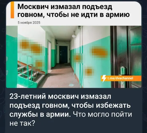 Москвич измазал подъезд говном