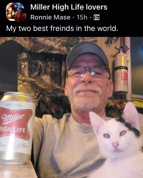 Man and Cat Best Friends