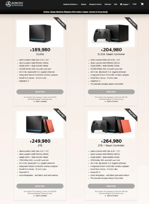 Steam Machines Sold Out Everywhere