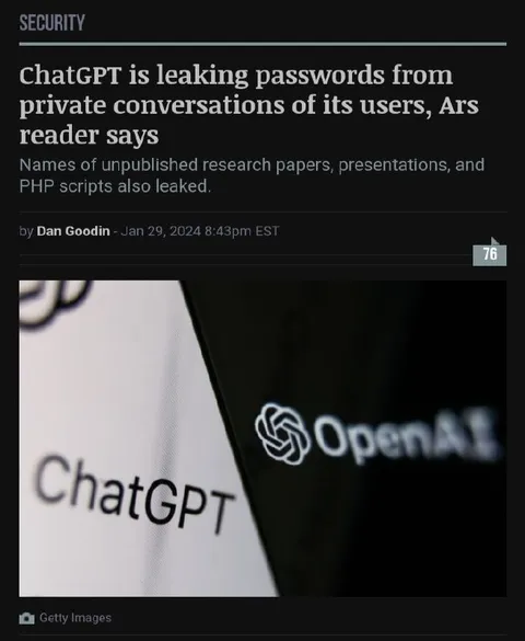 ChatGPT Leaking Private Conversations