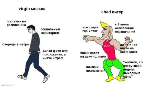 Девственник Москва против Чада Питера