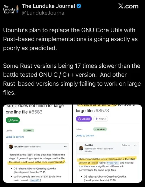 Rust Coreutils идут плохо