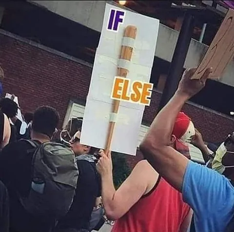 If Else Sign at Protest