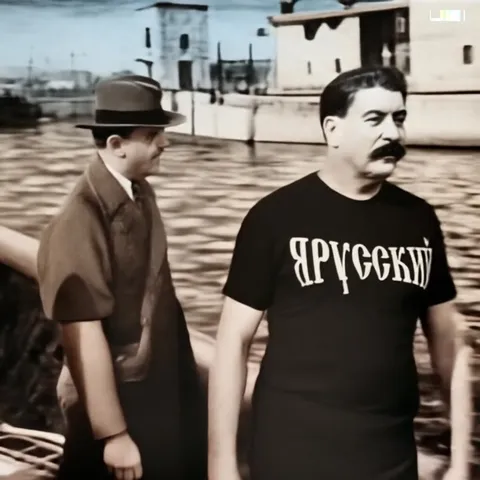 Сталин и русский идут рядом