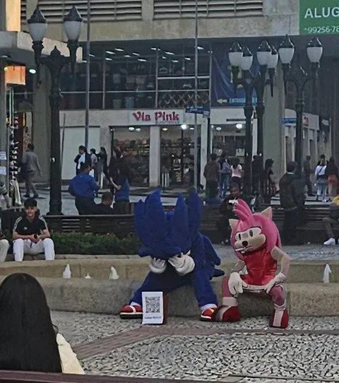 Соник и Эми на площади