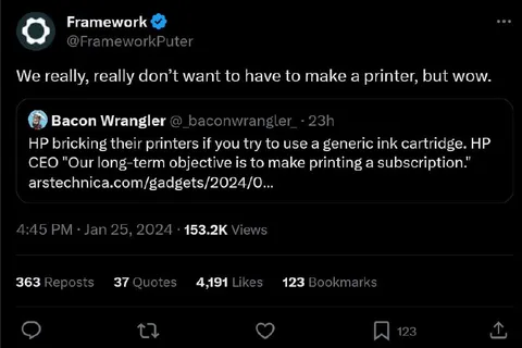 Printer Subscription Backlash