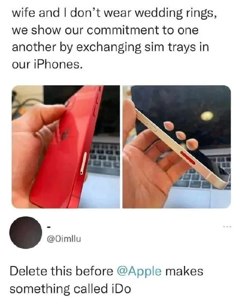 iPhone SIM tray wedding rings