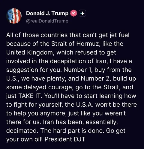 Trump Tells Britain to Take Oil