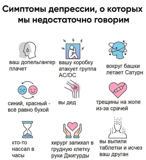 Симптомы депрессии, о которых молчим