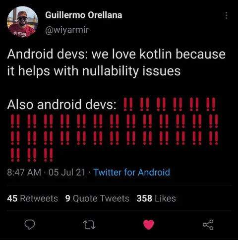 Kotlin Nullability Exclamation Marks