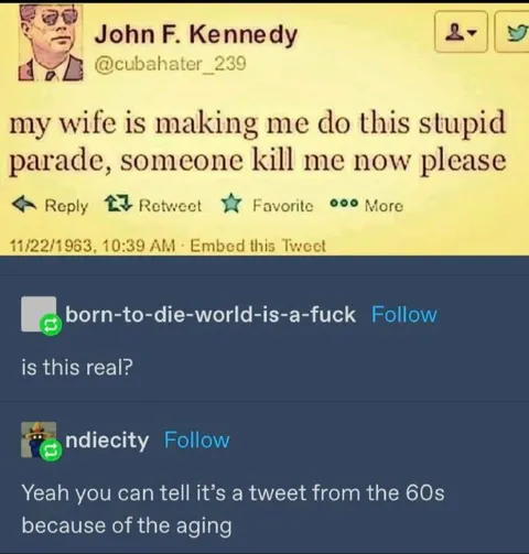 JFK Complains About the Parade