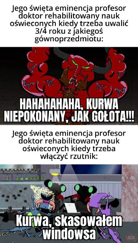 Profesor po włączeniu rzutnika