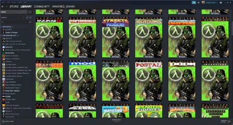Steam Library Full of Half-Life
