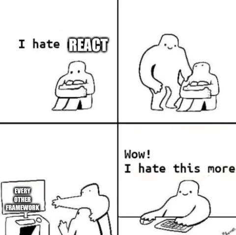 I Hate React Framework Comic