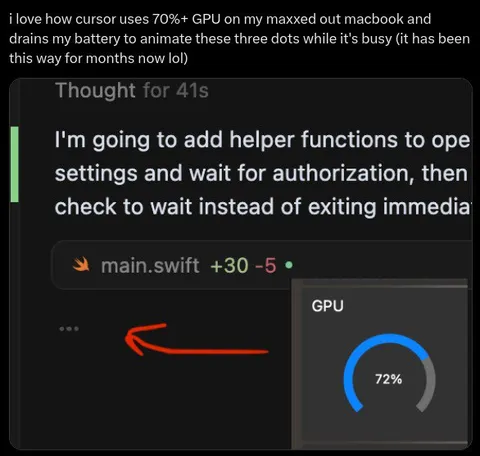 Cursor Burns MacBook Battery