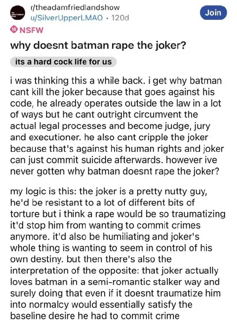Why Batman Doesn’t Rape Joker