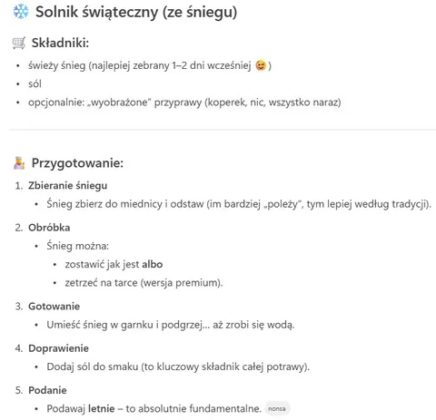 Świąteczny solnik ze śniegu