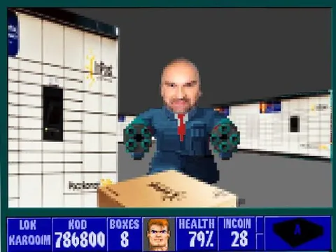 Pixelated Bald Man Game HUD