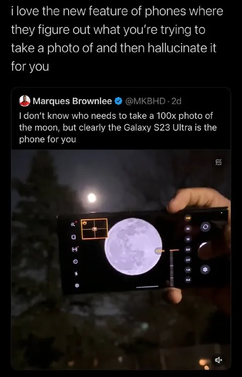 Galaxy S23 Hallucinates the Moon