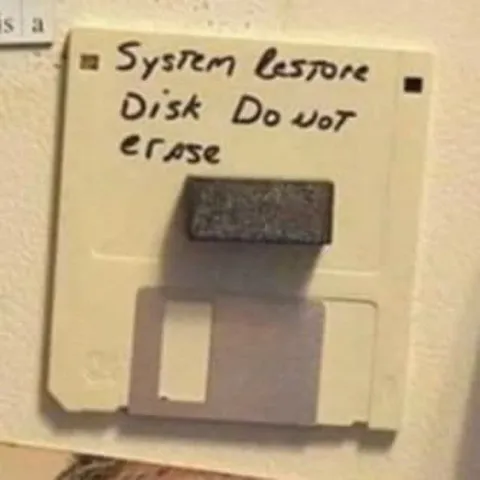 System Restore Disk Warning