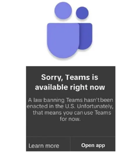 Sorry, Teams Is Available