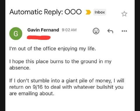 Out of Office Burnout Reply